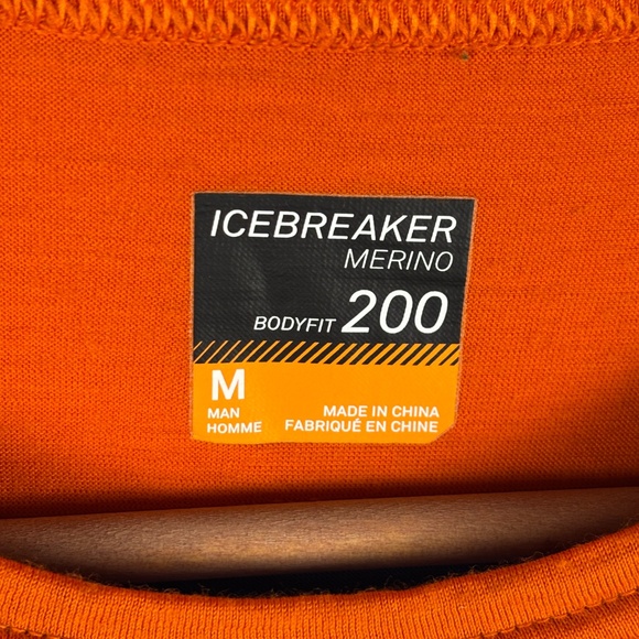 Icebreaker 200 Bodyfit Men 100% Merino Wool Base Layer Top Sz M gray Lightweight - Picture 4 of 8